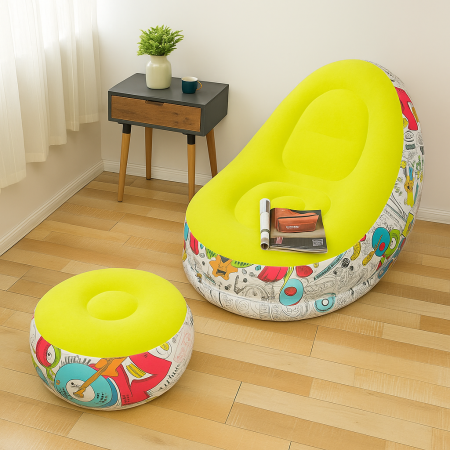 Casa si Gradina - Set fotoliu gonflabil cu suport pentru picioare din PVC