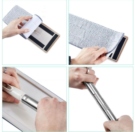 Set mop plat si galeata cu 2 pad-uri din microfibra [7]