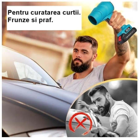 Suflantă Portabilă Multifuncțională, Pistol cu Aer Comprimat, pentru Praf, Frunze și Zăpadă, Reîncărcabilă USB [5]