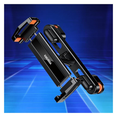 Suport Auto pentru tableta sau telefon, montaj Tetiera, cleme laterale, 360°, Negru [3]