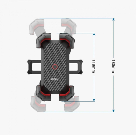 Suport de telefon pentru bicicleta / motocicleta, Rotire 360, dimensiuni intre 4.7 - 7" - negru [9]