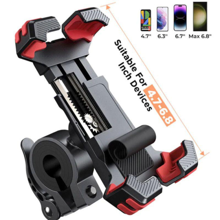 Suport de telefon pentru bicicleta / motocicleta, Rotire 360, dimensiuni intre 4.7 - 7" - negru [2]