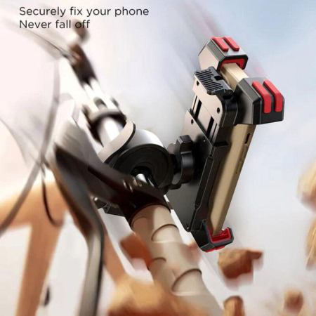 Suport de telefon pentru bicicleta / motocicleta, Rotire 360, dimensiuni intre 4.7 - 7" - negru [1]