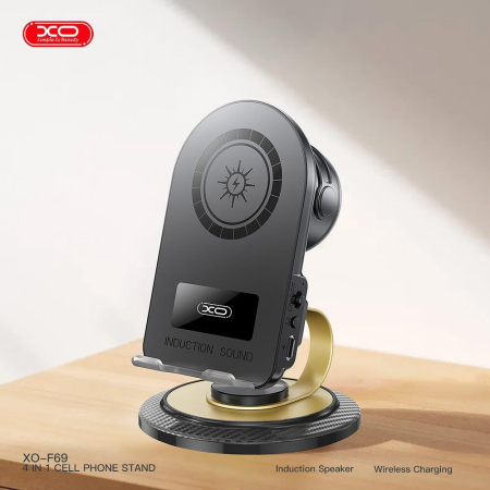 Produse - Suport smartphone pentru birou cu Incarcare Wireless si boxa