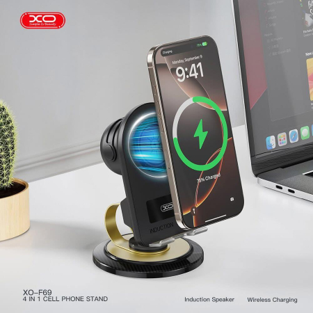 Suport smartphone pentru birou cu Incarcare Wireless si boxa [3]