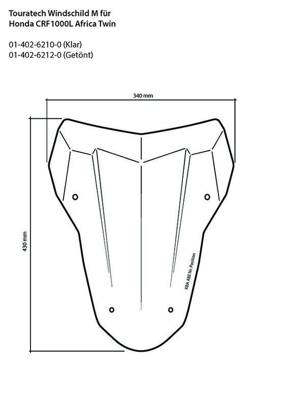 Parbriz Touratech pentru Honda CRF1000L Africa Twin/ CRF1000L Adventure Sports [2]