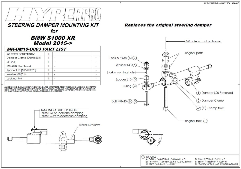 Amortizor directie *CSC* for BMW S1000XR 2015-2019 *include kit montaj* [4]