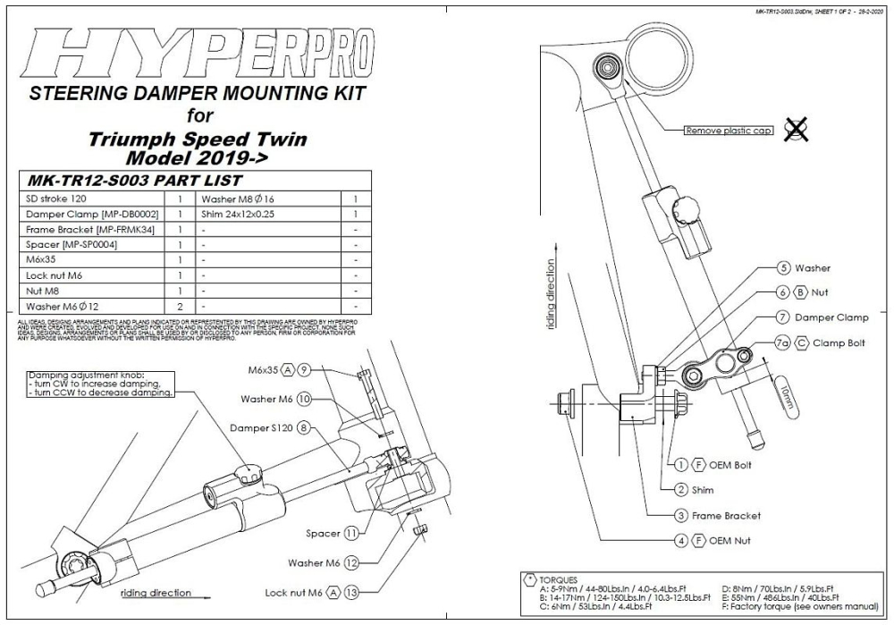 Black-T Amortizor directie CSC pentru Triumph Speed Twin de la  2016 incl. kit instalare [4]