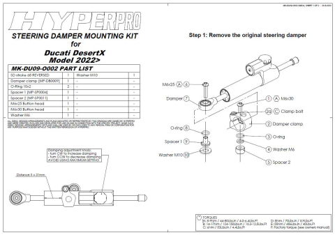 Amortizor directie *CSC* pentru Ducati Desert X from 2022 *include kit montaj* [4]