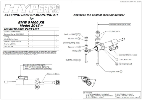 Amortizor directie *CSC* for BMW S1000XR 2015-2019 *include kit montaj* [3]