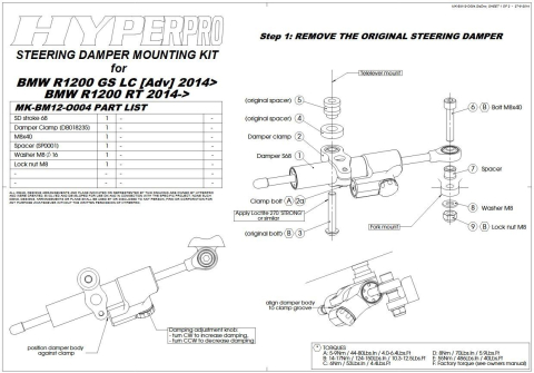 Amortizor directie "CSC" pentru BMW R1200GS(LC)/R1250GS/R1200GS(LC)/R1250GS Adventure (2014-2024), +inlcude kit montaj+ [4]