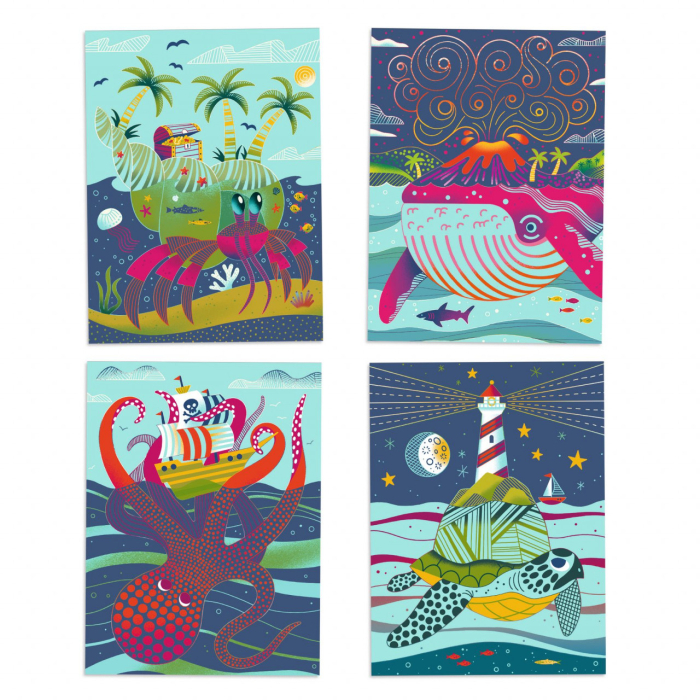 Joc creativ de razuit Fauna marina, Djeco [2]
