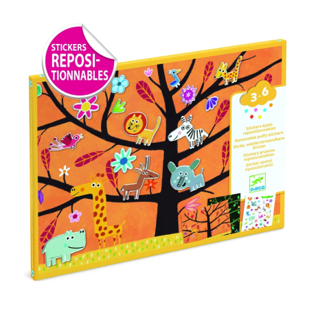 creative - Abtibilduri repozitionabile cu animale, Djeco
