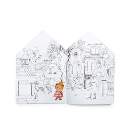 Carte de colorat cu abțibilduri Les Minouchkas, Moulin Roty [2]
