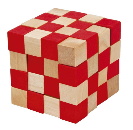 de logică - Joc logic IQ 3D Puzzle rosu&natural Anaconda, Fridolin