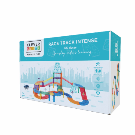 Jocuri - Jocuri magnetice Traseu de curse 65 piese, Cleverclixx