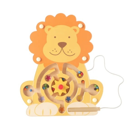 Jucarii - Labirint magnetic din lemn Leu, Orange Tree Toys