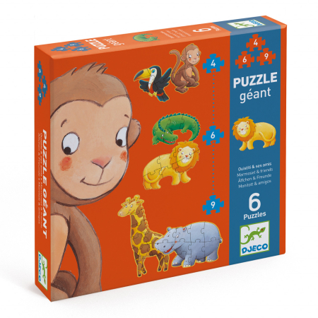 puzzle - Puzzle progresiv Animale salbatice, Djeco