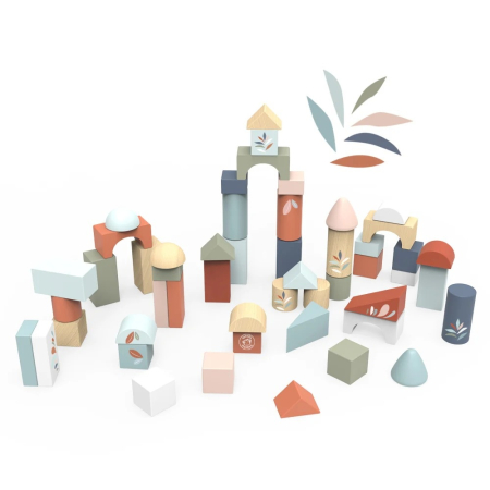 Montessori - Set 50 cuburi de construit, Speedy Monkey