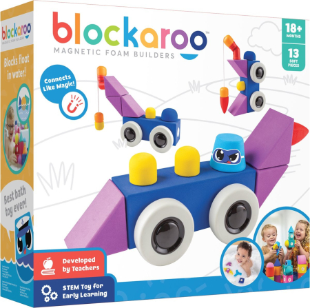 de bebe - Set cuburi din spuma cu magnet Blockaroo, Automobil 13 piese