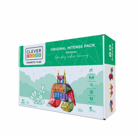 Jocuri - Set magnetic de construit Inventiv 60 piese, Cleverclixx