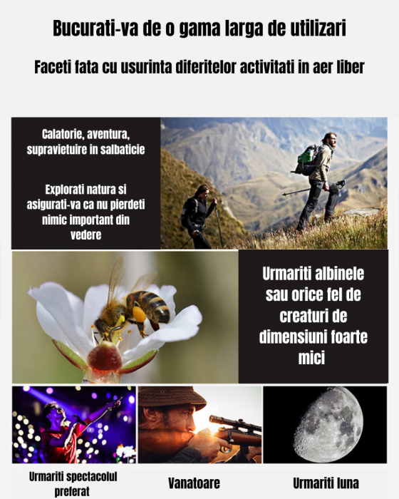 Binoclu Profesional HD 20x50 mm - Performanță Superioară pentru Aventuri Extreme [6]