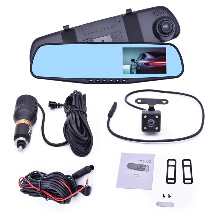 Camera DVR Auto cu Oglindă Retrovizoare - Dual 1080P & Parking Mode [5]