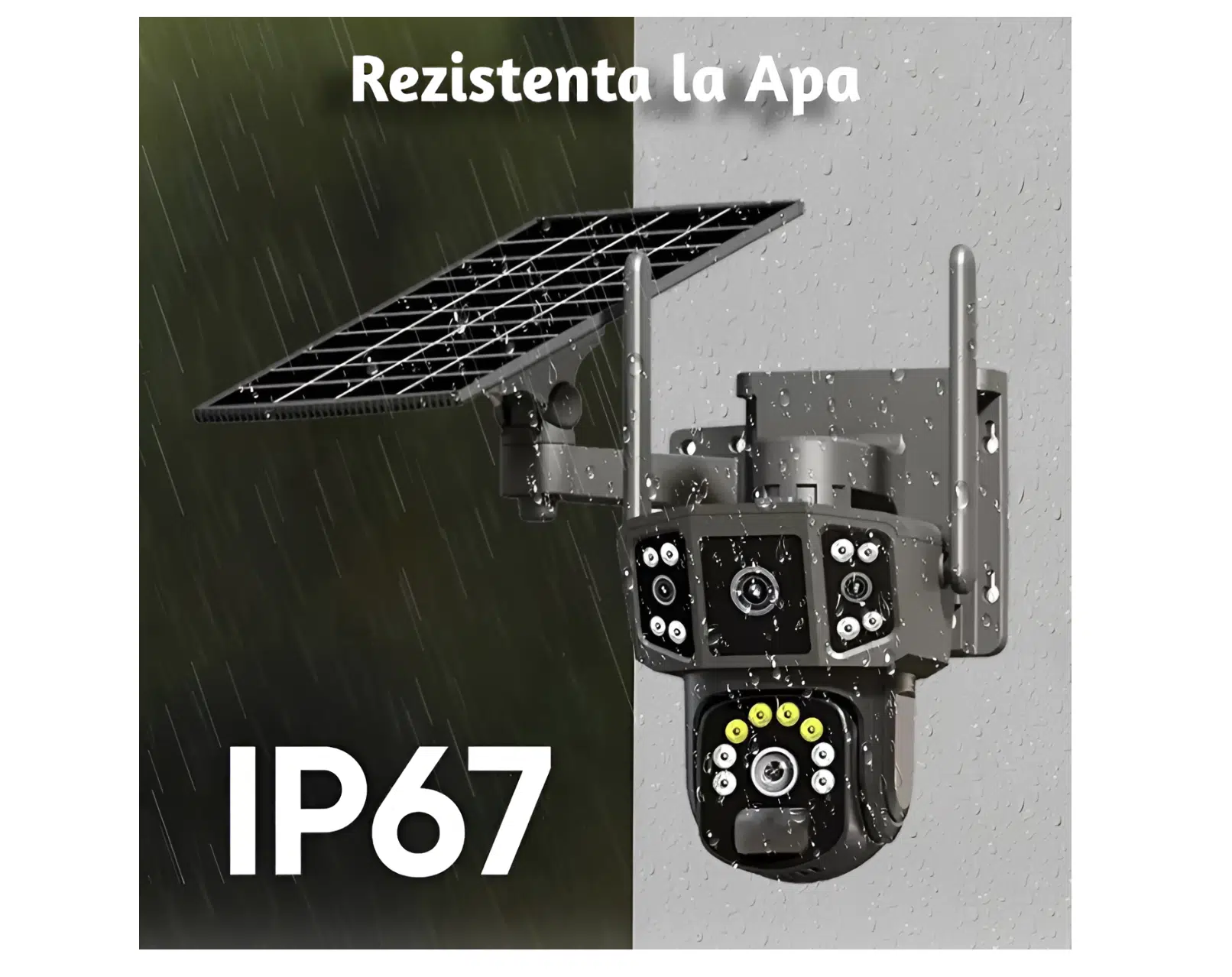 Camera de supraveghere 4G cu panou solar, 3 lentile, zoom 10X, detectie umana PIR + card 64 Gb inclus [6]