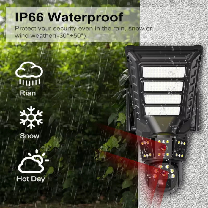 Cameră Supraveghere 4K cu Panou Solar Inclus – Rotire 360°, Auto Tracking, IP67 [6]