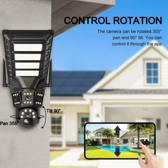 Cameră Supraveghere 4K cu Panou Solar Inclus – Rotire 360°, Auto Tracking, IP67 [4]