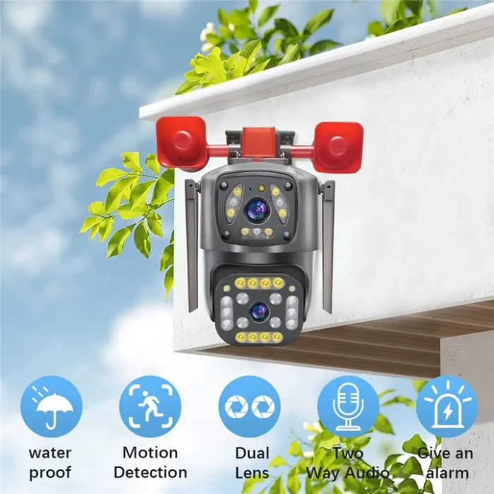 CAMERA DUALĂ WIFI 360° - Supraveghere Avansată cu 2 Lentile Simultane [2]