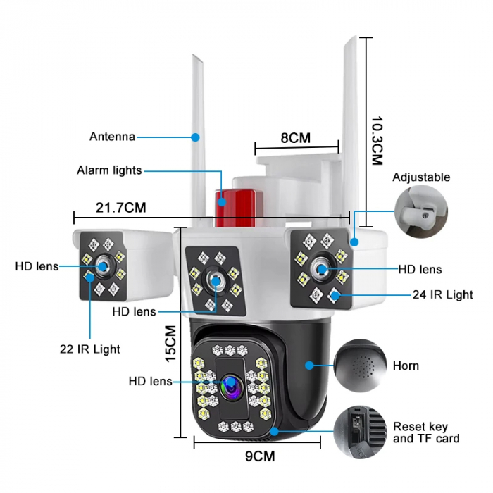 Cameră Exterior 16MP 4K | Zoom 10X | Autotracking | IP66 [3]