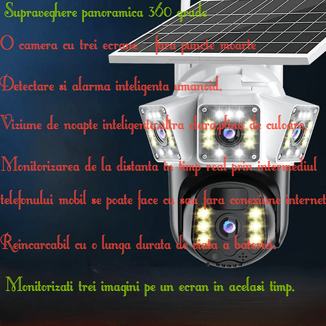 Cameră 4G 3 Lentile | 6K UHD | Solară | Zoom 10X | 350 lei [8]