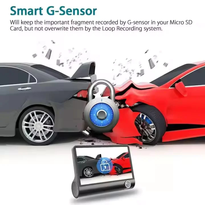 Camera Auto Triple cu Display 4" | Monitorizare Completa Față, Spate și Interior [3]