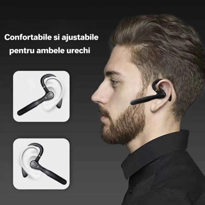 Cască Wireless Bluetooth 5.3 Hands-Free | 80H Autonomie | Reducere Zgomot ENC | Încărcare Rapidă | Ideală Gaming/Apeluri [3]