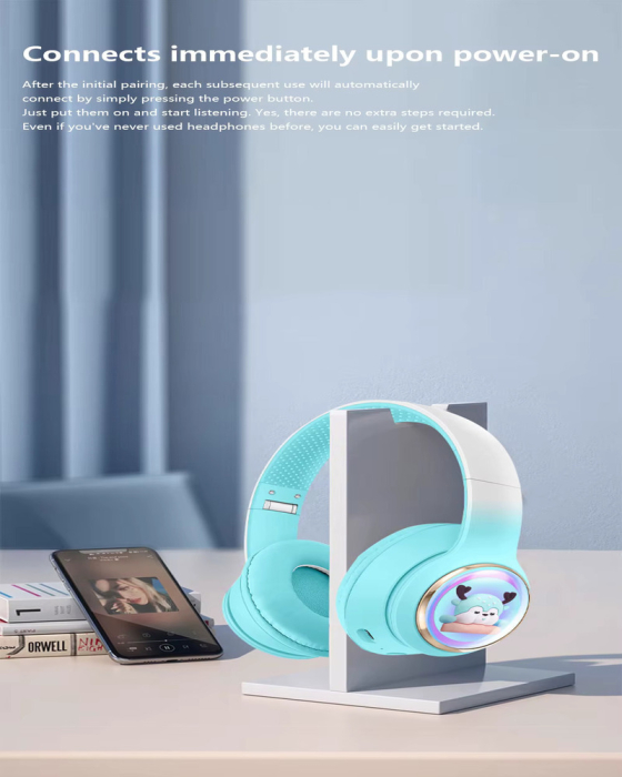 Căști Over-Ear Bluetooth 5.3 – Design Adorabil Inspirat din Animale cu Sunet Hi-Fi și Autonomie 16h [4]