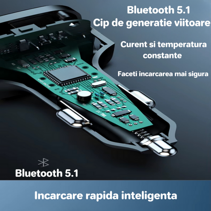 Încărcător Auto 25W PD cu Bluetooth 5.3 & Radio FM | Reducere 50% [8]
