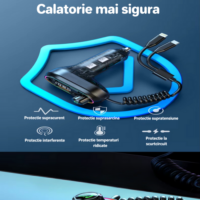 Încărcător Auto 25W PD cu Bluetooth 5.3 & Radio FM | Reducere 50% [6]