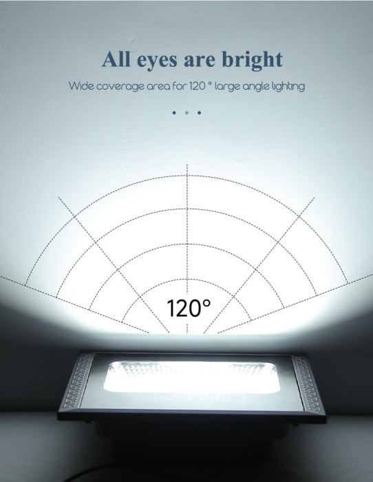 Lampă Solară Exterior 300W – 380 LED SMD cu Telecomandă și Senzor Crepuscular [4]