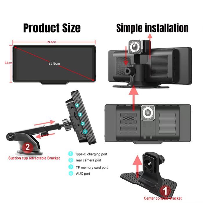 Sistem Multimedia Auto 10.26″ – CarPlay Wireless, Cameră 4K, Android Auto [2]