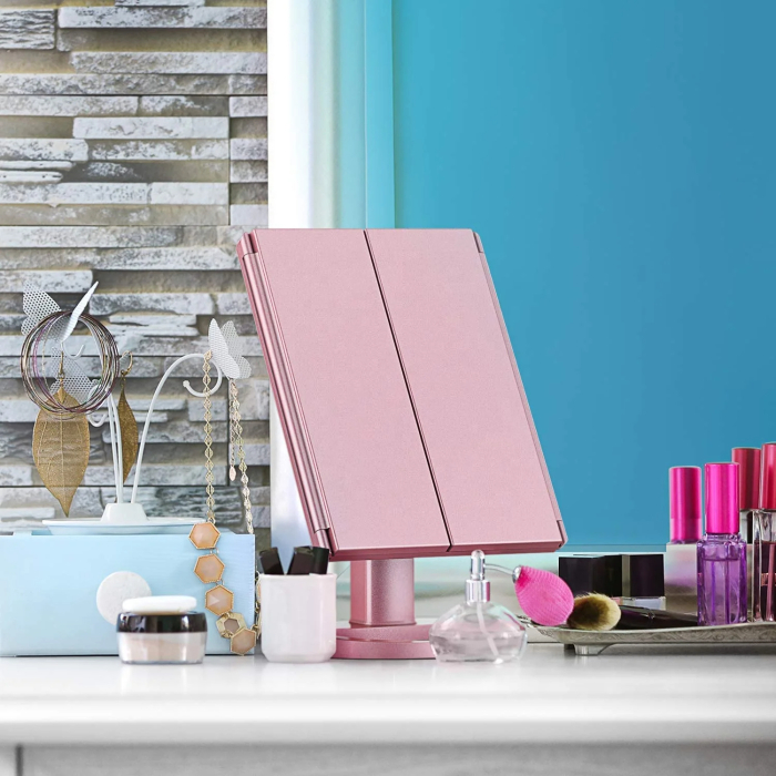 Oglindă Profesională cu LED pentru Machiaj și Îngrijire – 3 Oglinzi Pliabile cu Touch Control [4]