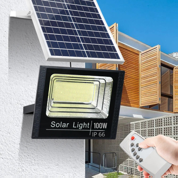 Proiector LED Solar 100W – Iluminare Puternică cu Energie Gratuită de la Soare, Moonsky [4]