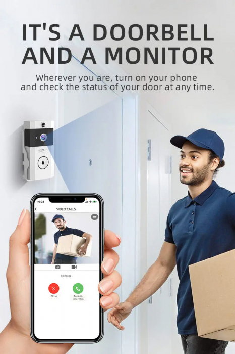 Sonerie Video WiFi HD 1080p - Securitate Smart la Ușa Ta! [4]