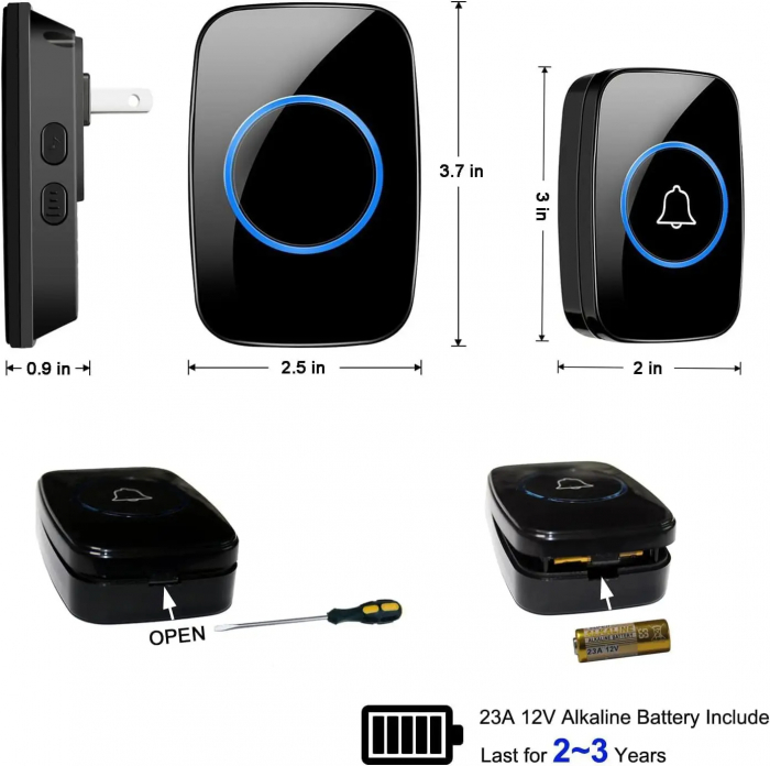 Sonerie Wireless Premium - 60 Melodii & 300m Rază de Acoperire [6]
