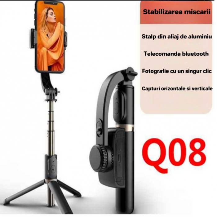 Tripod Stabilizator Q08 - Cadre Perfecte în Mișcare! [9]