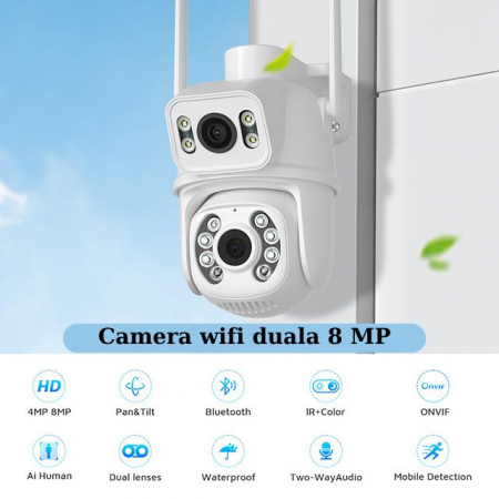 Camere supraveghere - Cameră Duală 4K/8MP | Detectare Facială | ONVIF | 210 lei