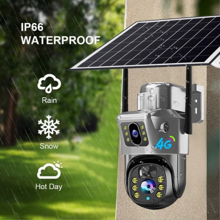 Camera Solară 4G SIM, 8MP și Lentilă Duală - Supraveghere 24/7, Fără Interupere, pan-tilt-zoom, vedere nocturna color, IP66, detectare si urmarire umana, audio bidirectional [5]
