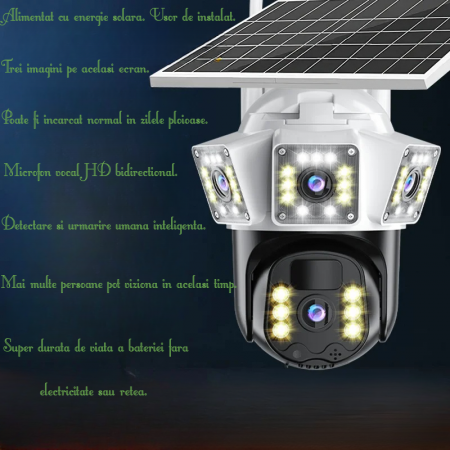 Cameră 4G 3 Lentile | 6K UHD | Solară | Zoom 10X | 350 lei [8]