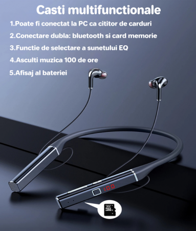 Căști Over-the-Neck Bluetooth - 100h Autonomie & Sunet Premium [4]