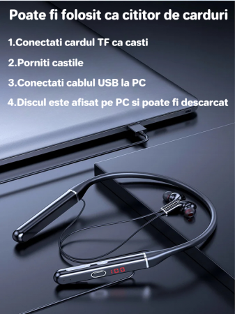 Căști Over-the-Neck Bluetooth - 100h Autonomie & Sunet Premium [6]